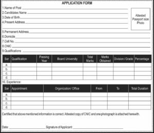 COD Lahore 2024 Jobs Application Form