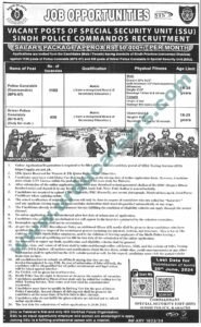 Sindh Police SSU Constable Jobs May 2024 Ad